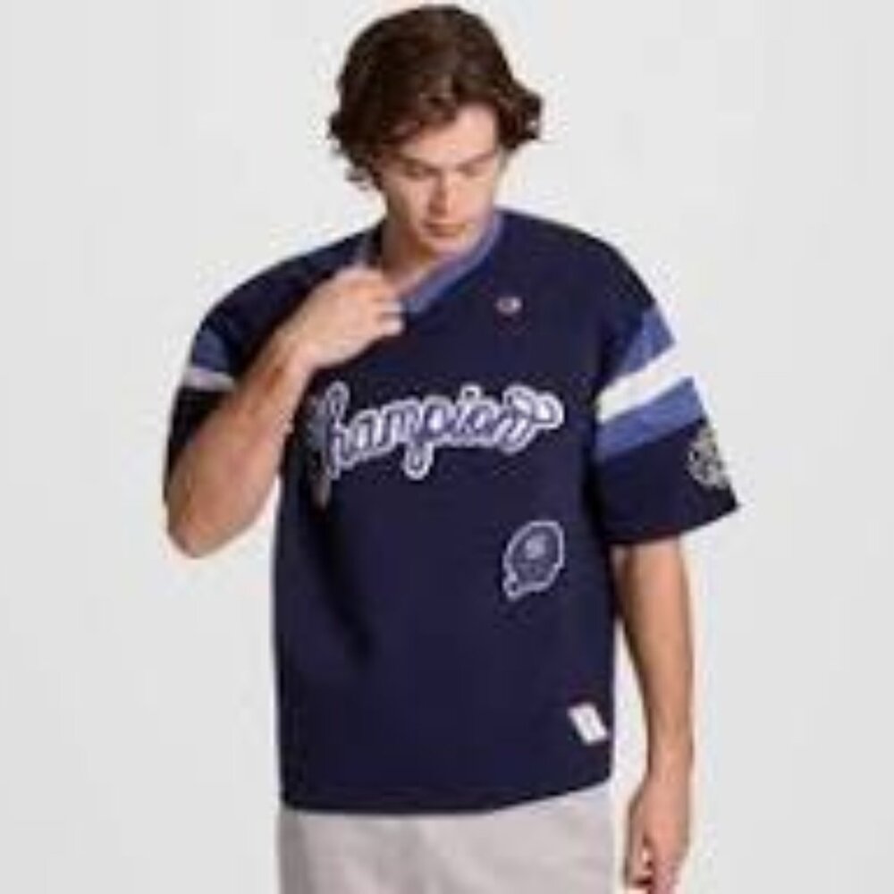 ~Champion Men's V-Neck Varsity Jersey - Navy~NWT's~LRG~Ltd. Ed~SOLD OUT!~